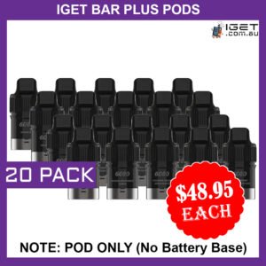 IGET BAR PLUS – POD ONLY – 20 PACK – 6000 PUFFS (No Battery Base)